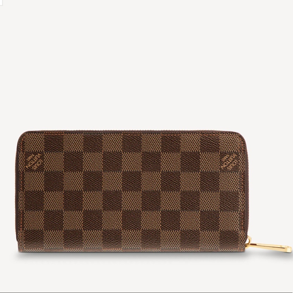 💯 AUTHENTIC Louis Vuitton DAMIER EBENE ZIPPY WALLET